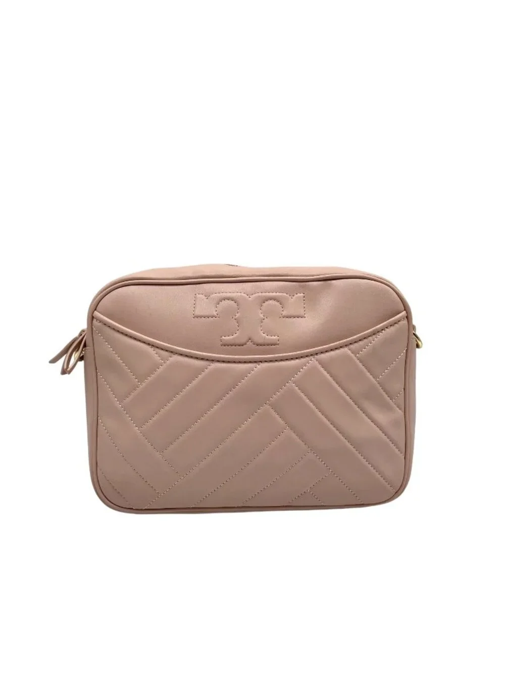 Tory Burch Blush Pink Leather Alexa Stitch Camera Crossbody Bag
